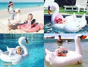 Kids Swan Float Toy - InfLatitudeable Rideable Raft for Swimming Pool Fun, Celebrity Style