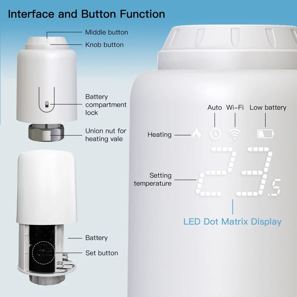 Thermostat,Temperature Compatible Wifi Valves Compatible With Dazzduo Temperature Temperature Valves App Dsfen Pristin App Buzhi Dazzduo Buzhi Valves Compatible App