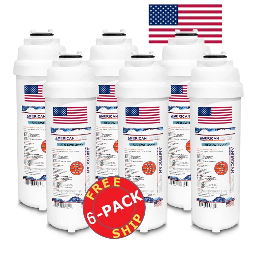 AFC Brand , Water Filter , Model # AFC-EWH-3000 , Compatible with HTVZDBLSS-WF - 6 Filters - Made in U.S.A.