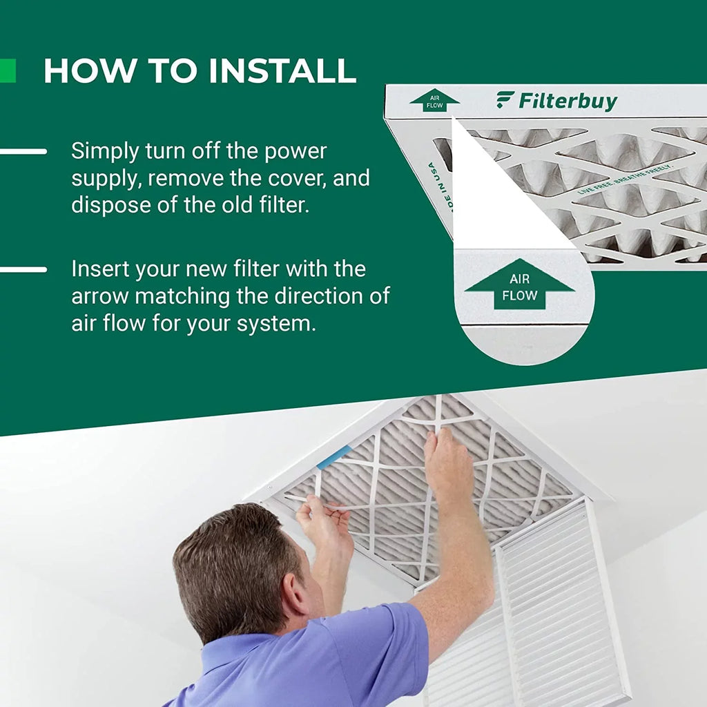 Filterbuy 10x16x2 MERV 13 Pleated HVAC AC Furnace Air Filters (4-Pack)