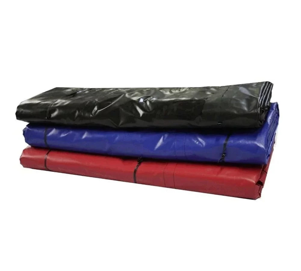 24' x 18' Black Steel Tarp for Heavy Duty Truck Cargo - 14 Oz Vinly Lightweight FLatitudebed Tarps with 8' Drop - Waterproof Tarp for Trailers to Protect Cargo from Wind, Rain, Snow and Sun