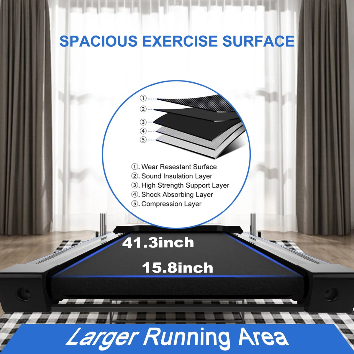 FYC 2 in 1 Under Desk Treadmill - 2.5 HP Folding Treadmill for Home, InstalLatitudeion-Free Foldable Treadmill Compact Electric Running Machine, Remote Control & LED Display Walking Running Jogging, Blue