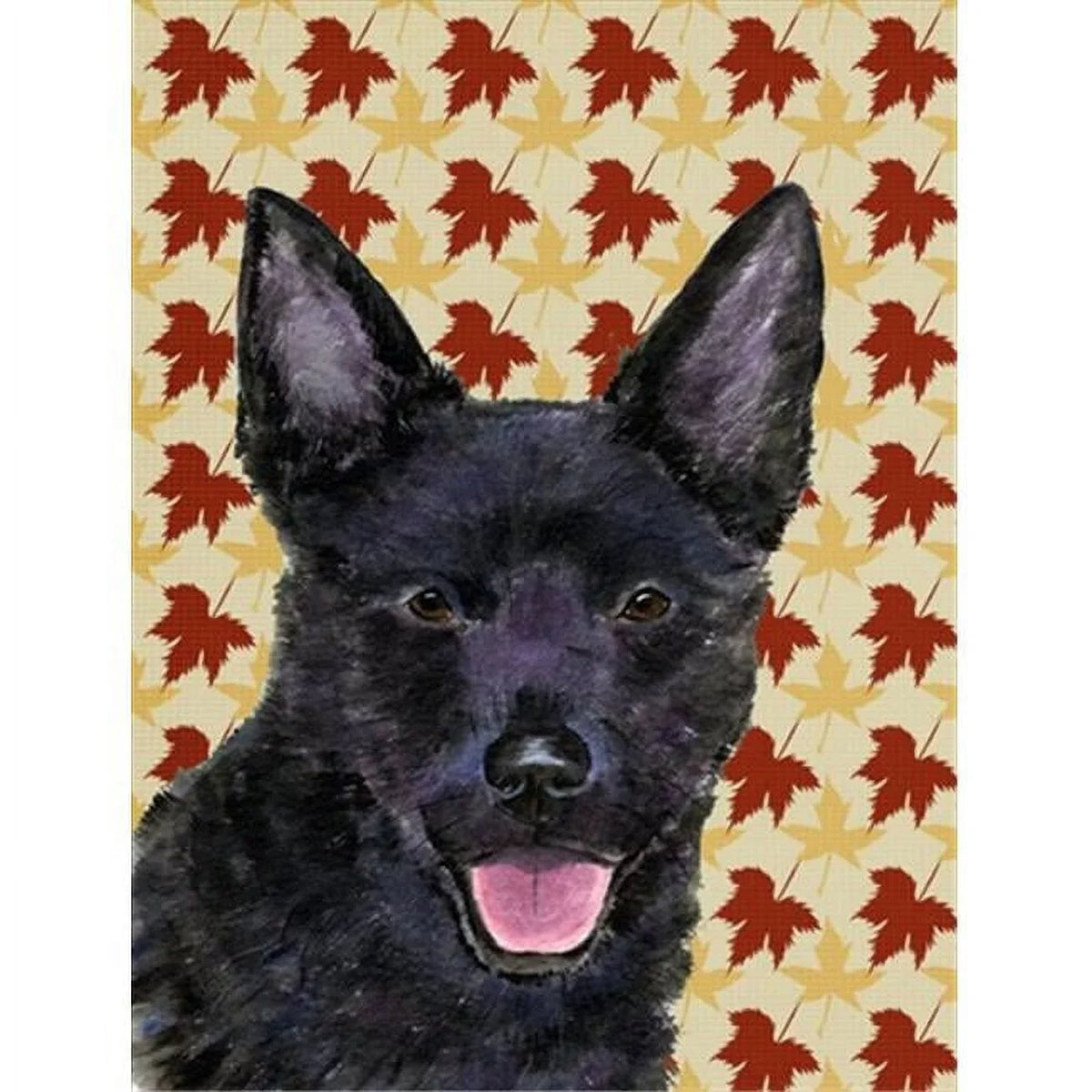 Carolines Treasures  Australian Kelpie Fall Leaves Portrait Flag Garden Size