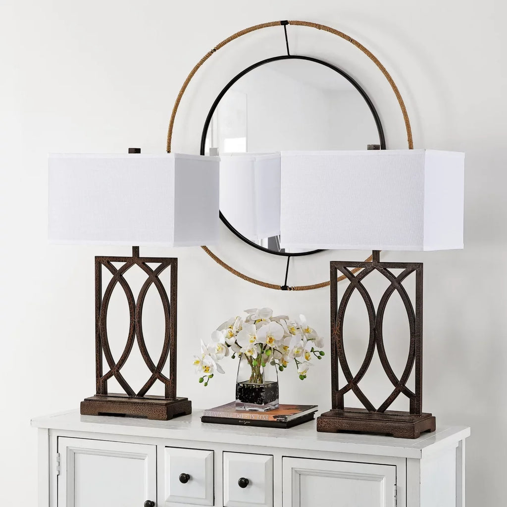 Safavieh Jago 29.5 in. H Interlocking Arcs Table Lamp, Set of 2