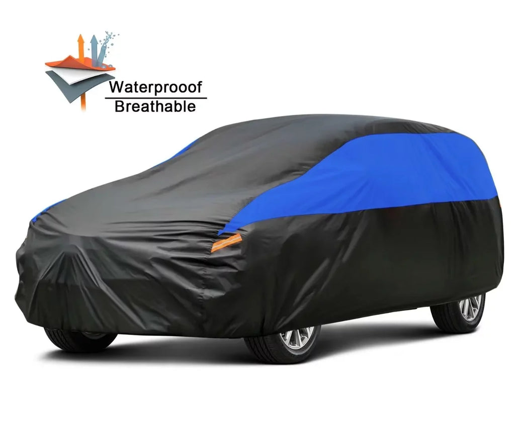 SUV Car Cover Waterproof All Weather , Size 1 FitSUV-Length up to 181 inch, Blue