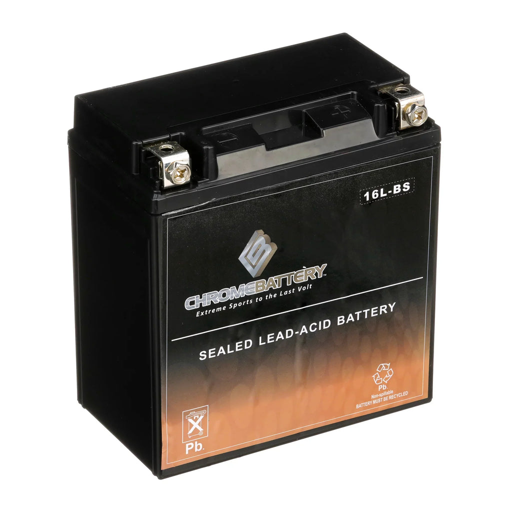 Chrome Battery YTX16L-BS (16L-BS 12 Volt,14 Ah, 230 CCA) Jet Ski Battery for Kawasaki 650cc Jf650 X2 86-'95