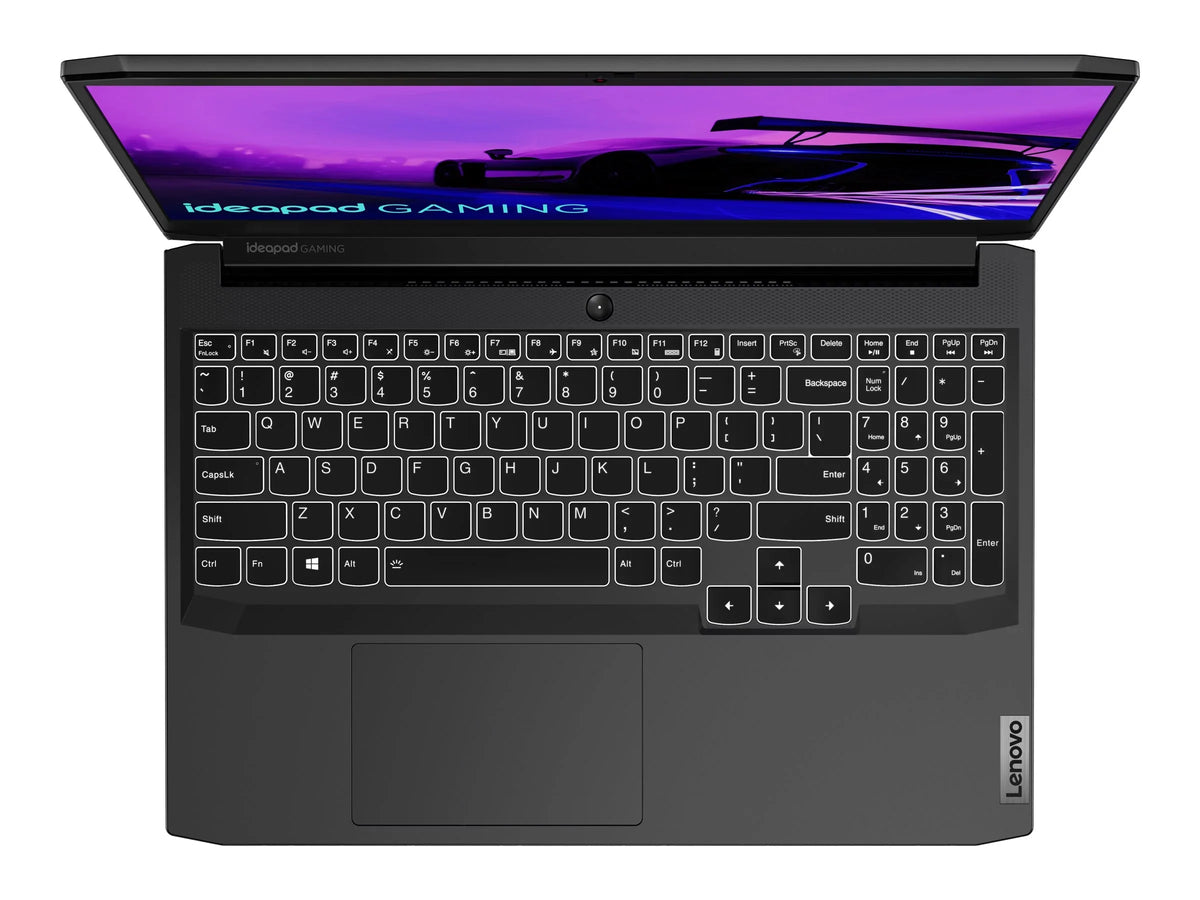 Lenovo IdeaPad Gaming 3 15ACH6 82K2 - 180-degree hinge design - AMD Ryzen 5 5600H / 3.3 GHz - Win 11 Home - GF RTX 3050 Ti  - 8 GB RAM - 512 GB SSD NVMe, TLC - 15.6" IPS 1920 x 1080 (Full HD) @ 120 Hz - Wi-Fi 6 - shadow black - kbd: US