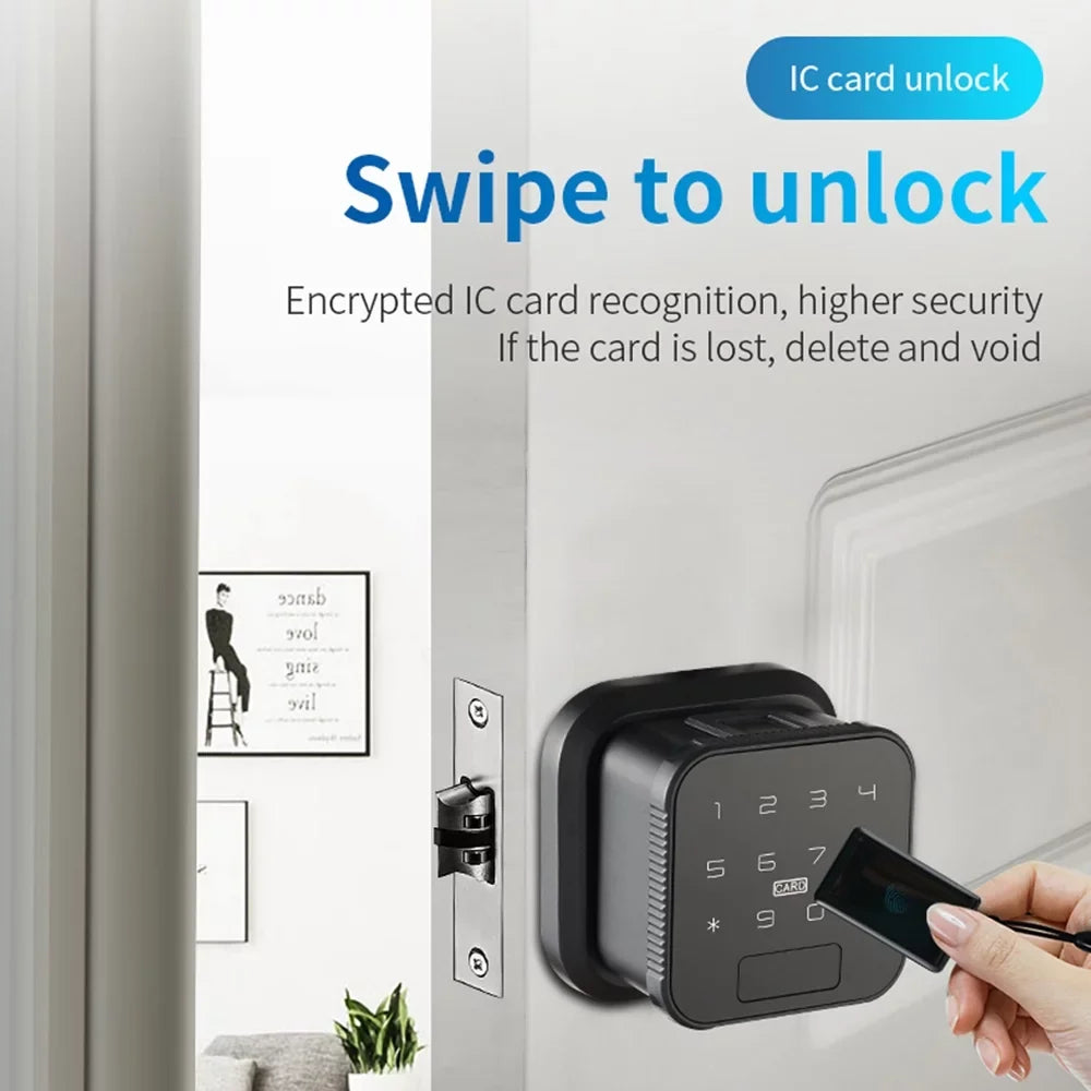 Walmeck Smart Lock Fingerprint Lock Door Lock Keypad Door Lock with Handle Fingerprint Electronic Deadbolt Door Lock Smart Door Lock Compatible with DADA Lock