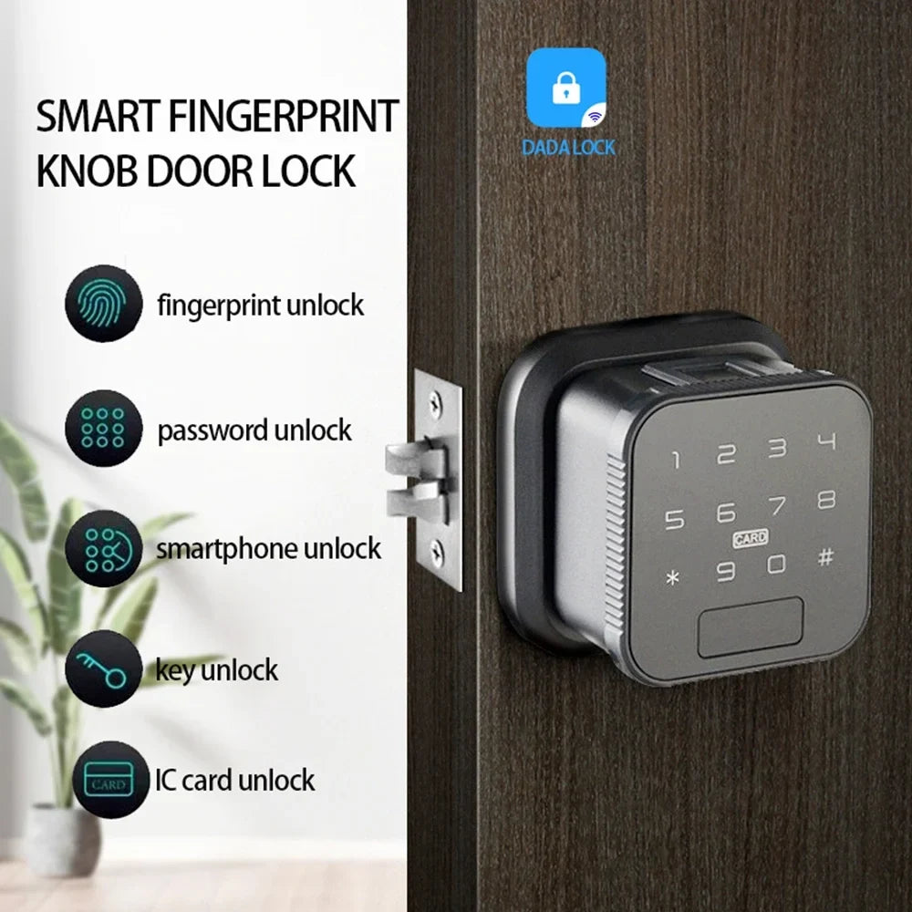 Walmeck Smart Lock Fingerprint Lock Door Lock Keypad Door Lock with Handle Fingerprint Electronic Deadbolt Door Lock Smart Door Lock Compatible with DADA Lock