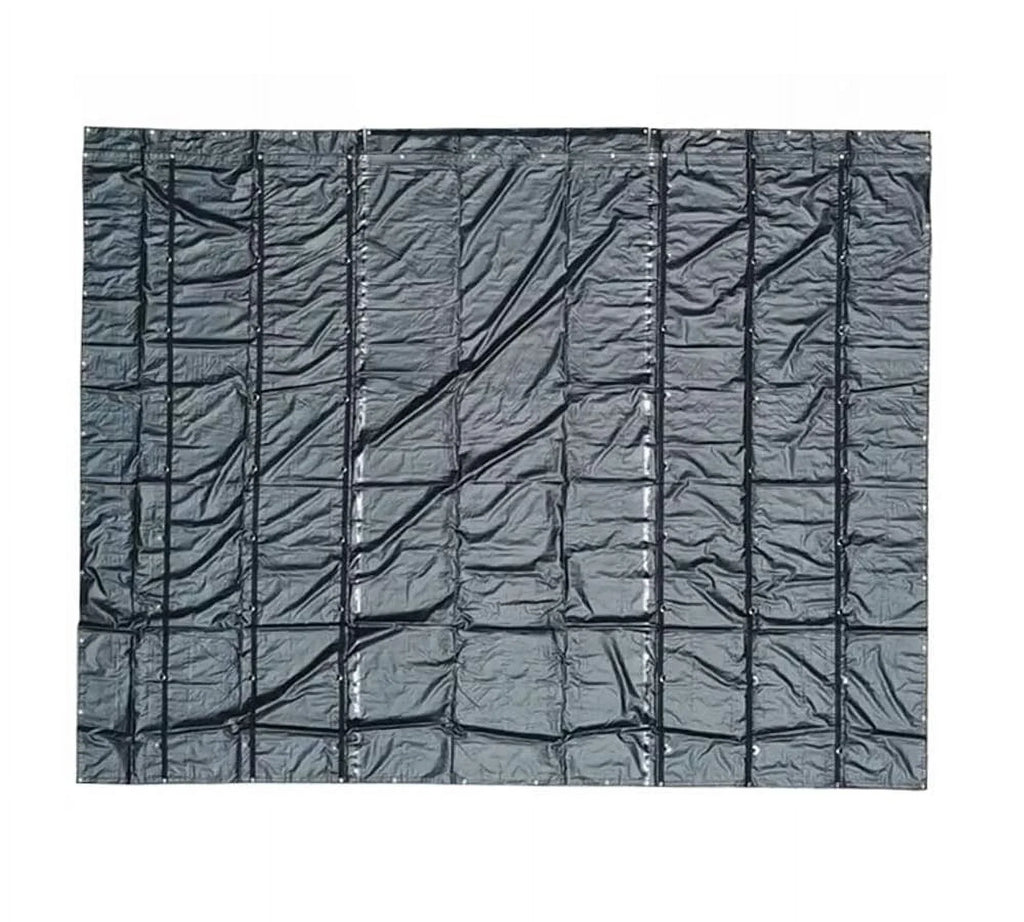 24' x 18' Black Steel Tarp for Heavy Duty Truck Cargo - 14 Oz Vinly Lightweight FLatitudebed Tarps with 8' Drop - Waterproof Tarp for Trailers to Protect Cargo from Wind, Rain, Snow and Sun
