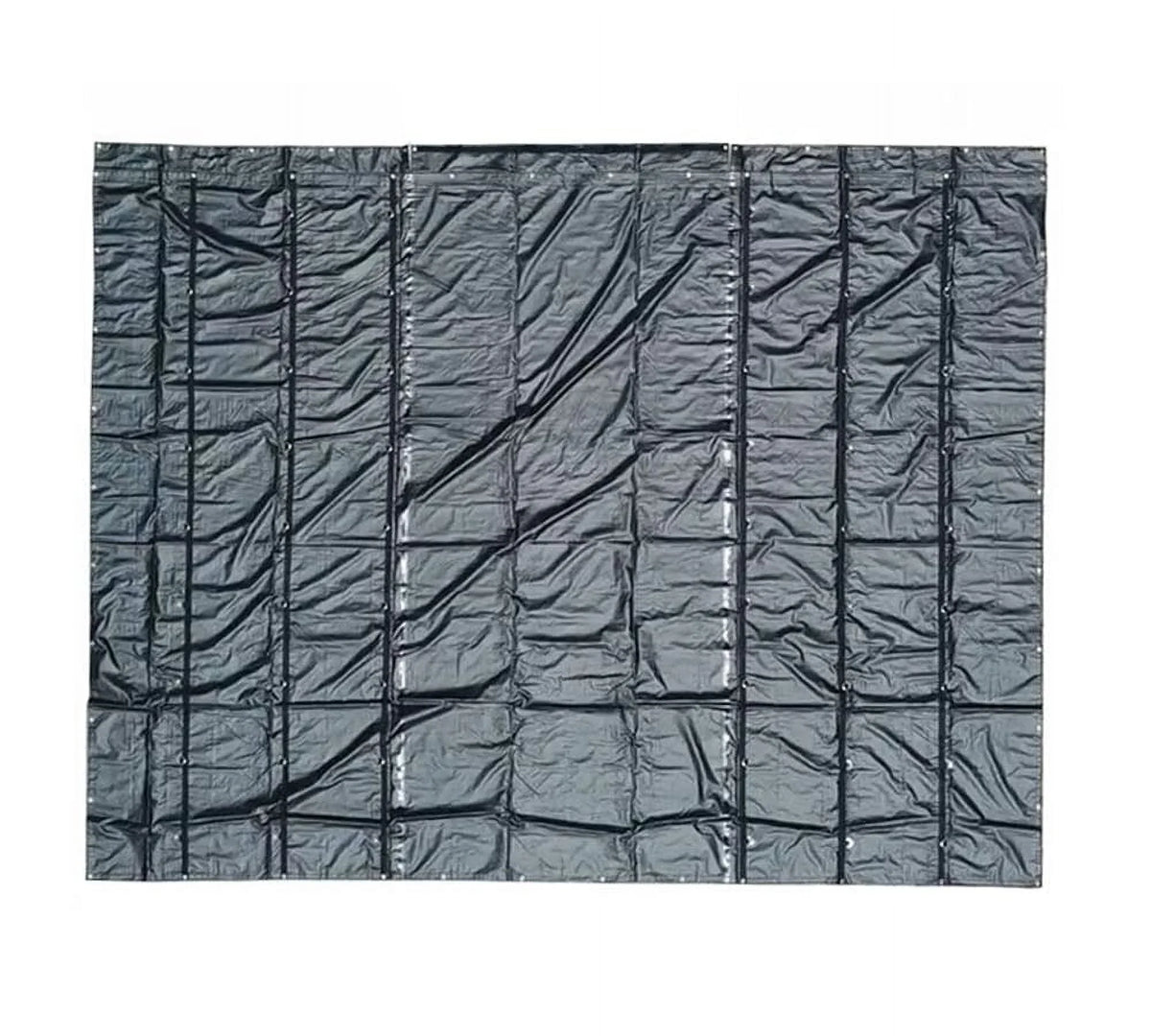 24' x 18' Black Steel Tarp for Heavy Duty Truck Cargo - 14 Oz Vinly Lightweight FLatitudebed Tarps with 8' Drop - Waterproof Tarp for Trailers to Protect Cargo from Wind, Rain, Snow and Sun