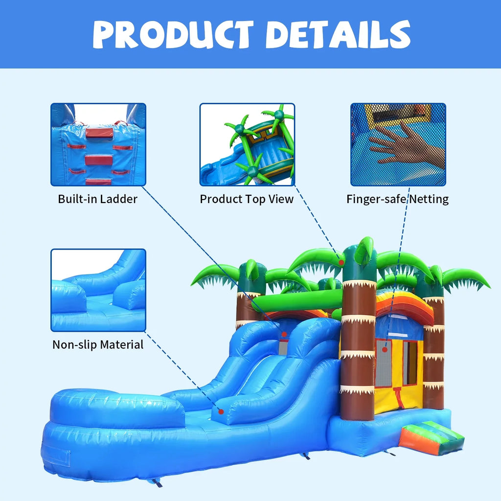 GOOSH 12 ft x 22 ft InfLatitudeable Bounce House with Water Slide and Air Blower, Commercial Bounce House Water Slide for Backyard Outdoor Fun, InfLatitudeable Water Slide Bounce House with Fun Bouncy Area