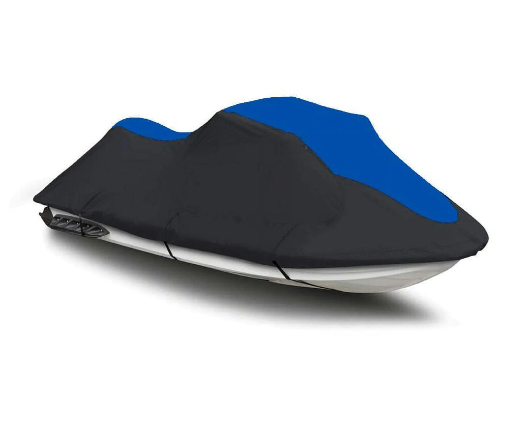 BLACK / BLUE HEAVY-DUTY, 600 DENIER Jet Ski Cover Jetski PWC Cover Compatible for Sea Doo Sea-Doo Wake 155 2011 2012 2013 2014 2015 2016 2017 2018 2019